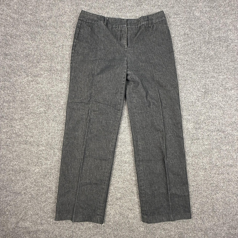 I.N. Studio Pants Womens 10P Gray Petite Dress Straight Leg Twill Work Career